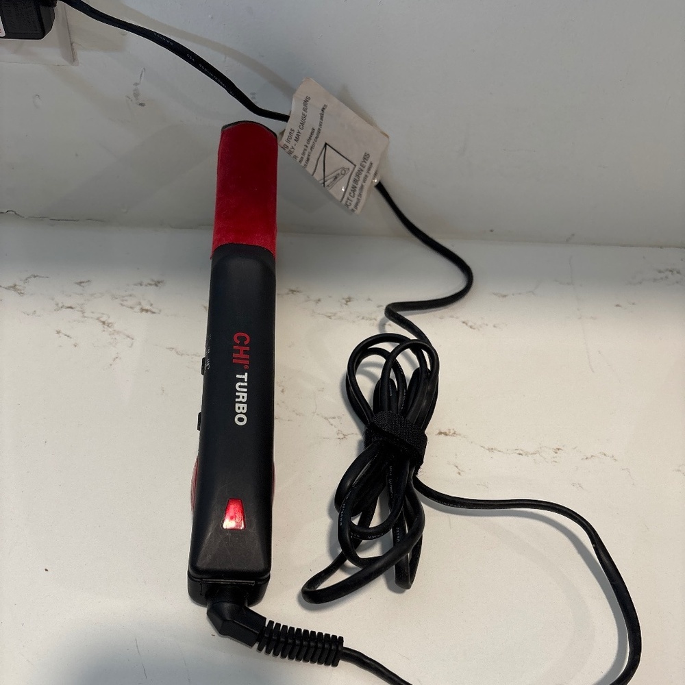 CHI AIR TURBO DIGITAL MICROCHIP CERAMIC 1 INCH HAIRSTYLING FLAT IRON + Curler